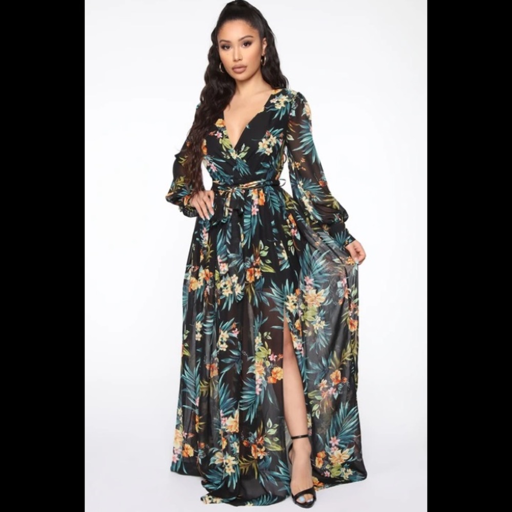 Fashion Nova Printed Maxi Dress